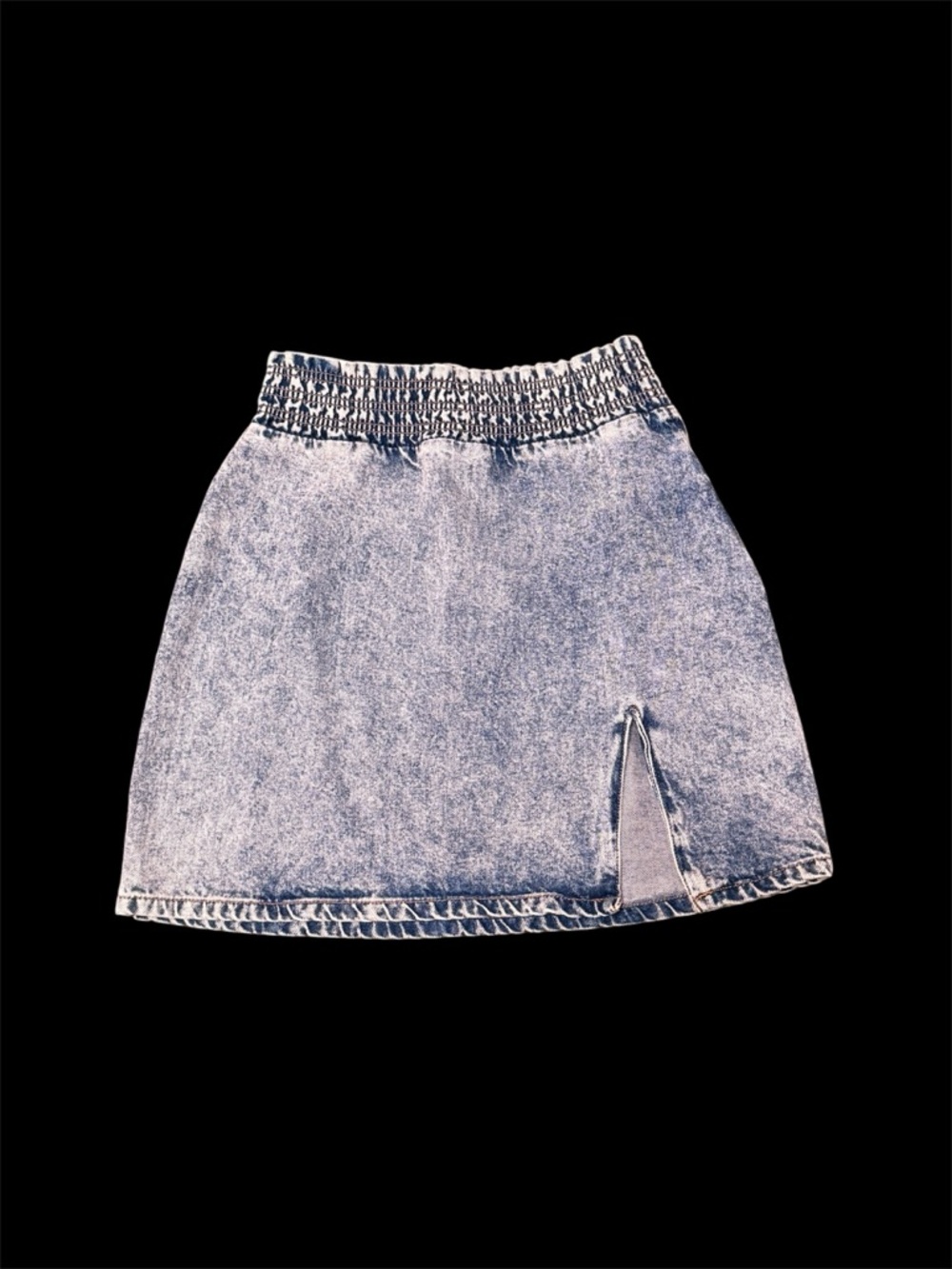 BDG Light Blue Acid-Wash Denim Mini Skirt with Side Slit